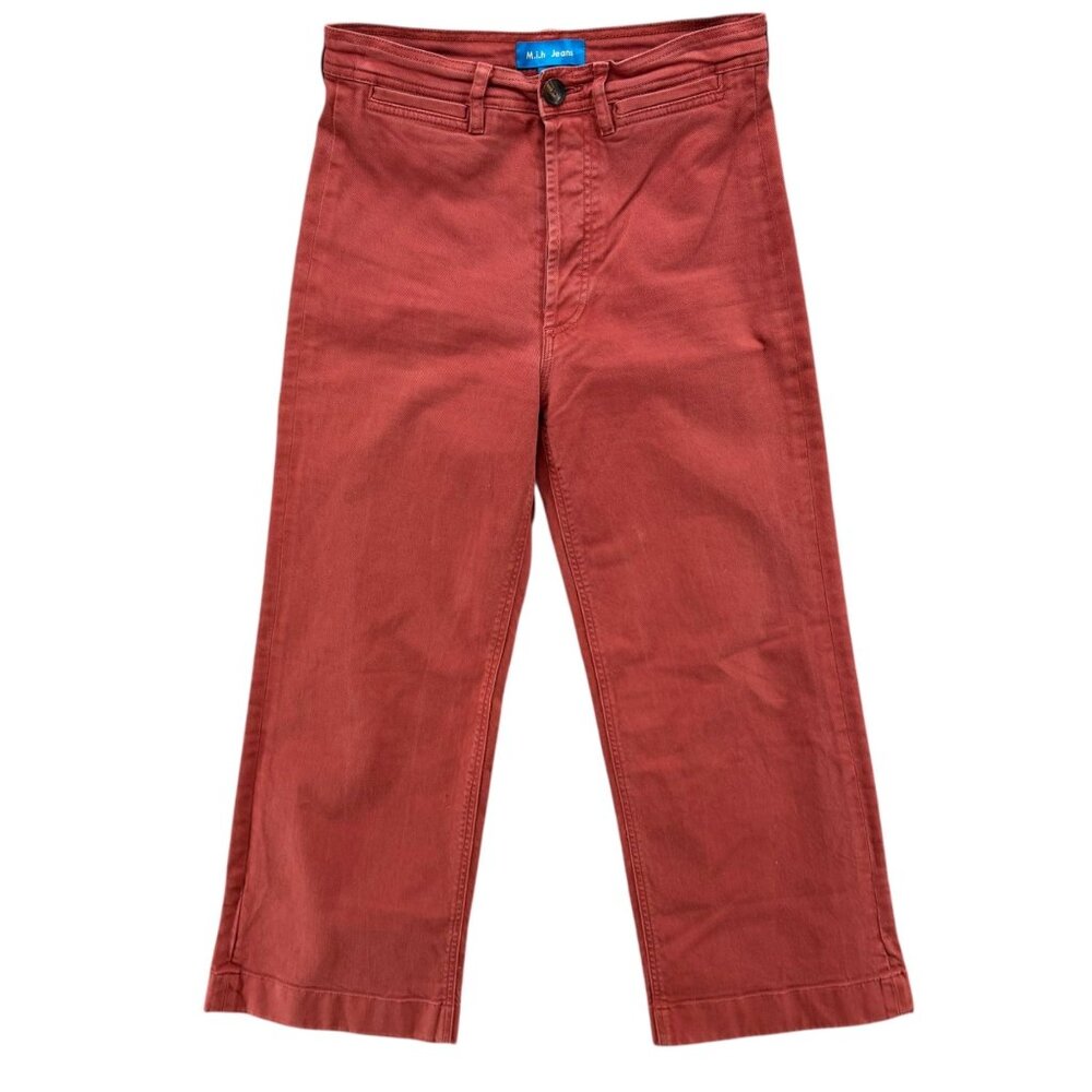 MiH Jeans Cropped Straight Leg Womens Terracotta Denim Size 6 28x24